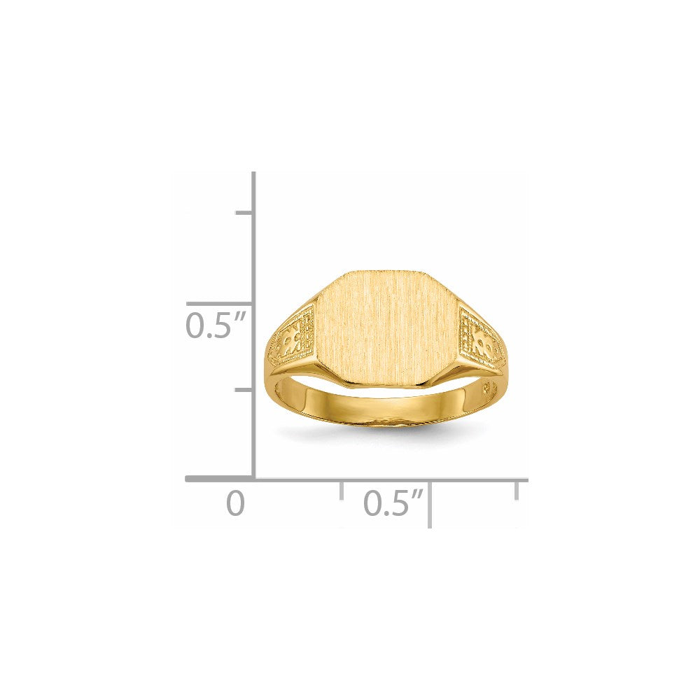 14k 9.0x11.0mm Open Back Signet Ring