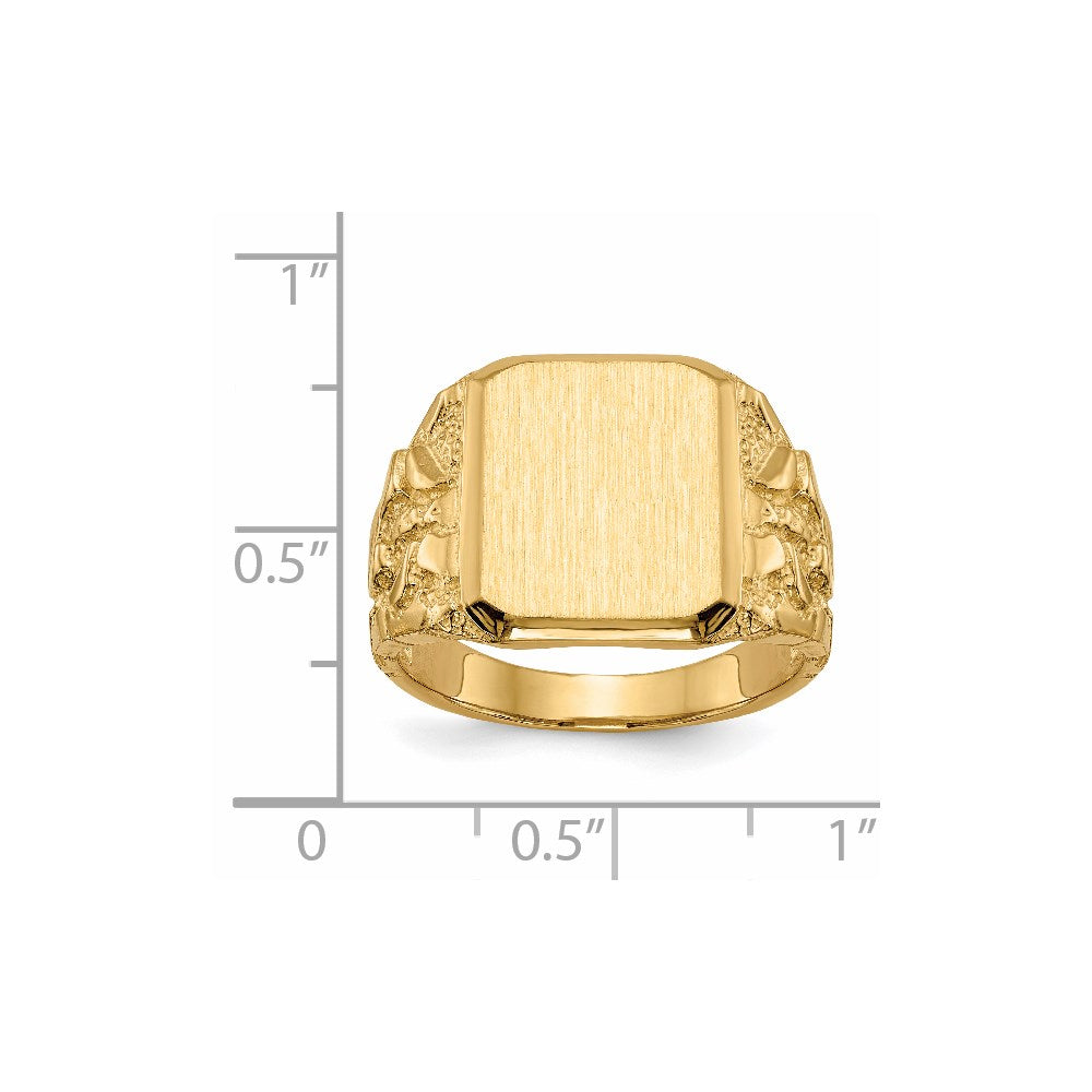 14k 14.0 x 13.0mm Open Back Men's Signet Ring