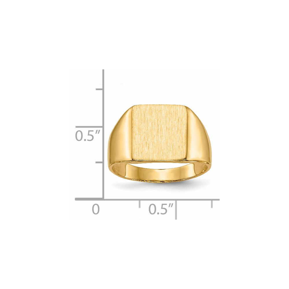 14k 11.5x11.0mm Closed Back Signet Ring