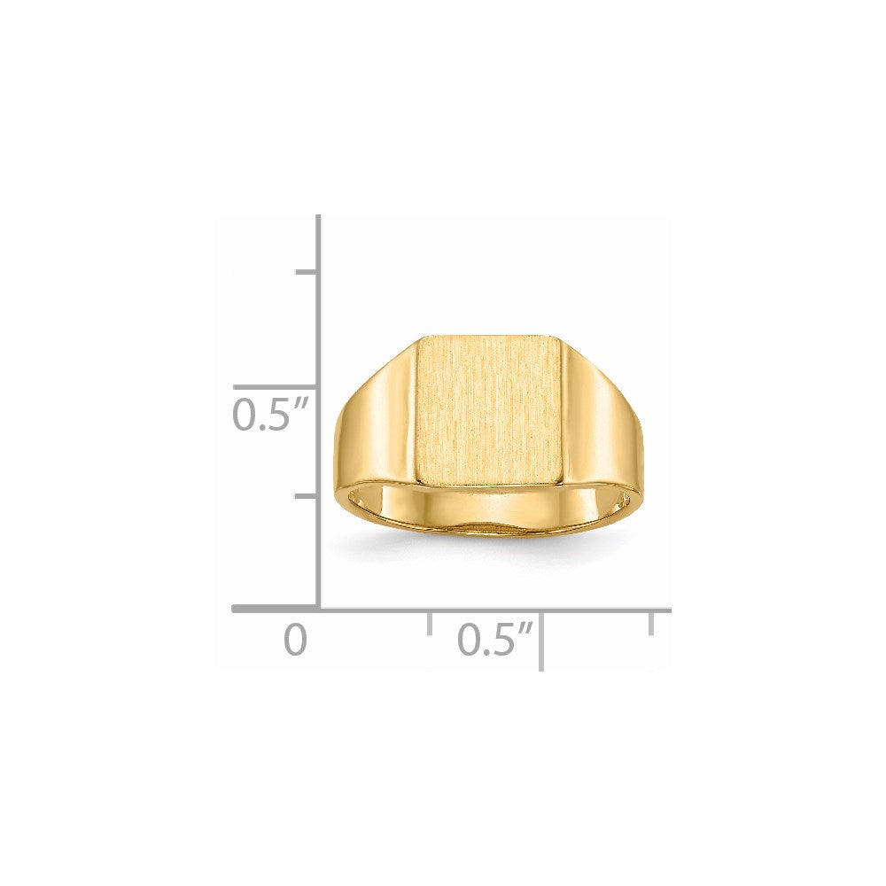 14k 9.0x8.5mm Open Back Signet Ring