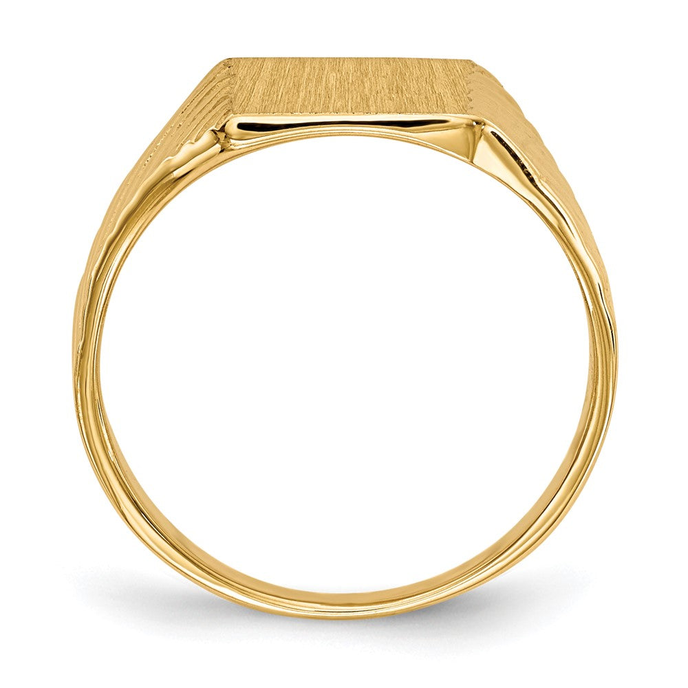 14k 9.5x8.0mm Closed Back Signet Ring