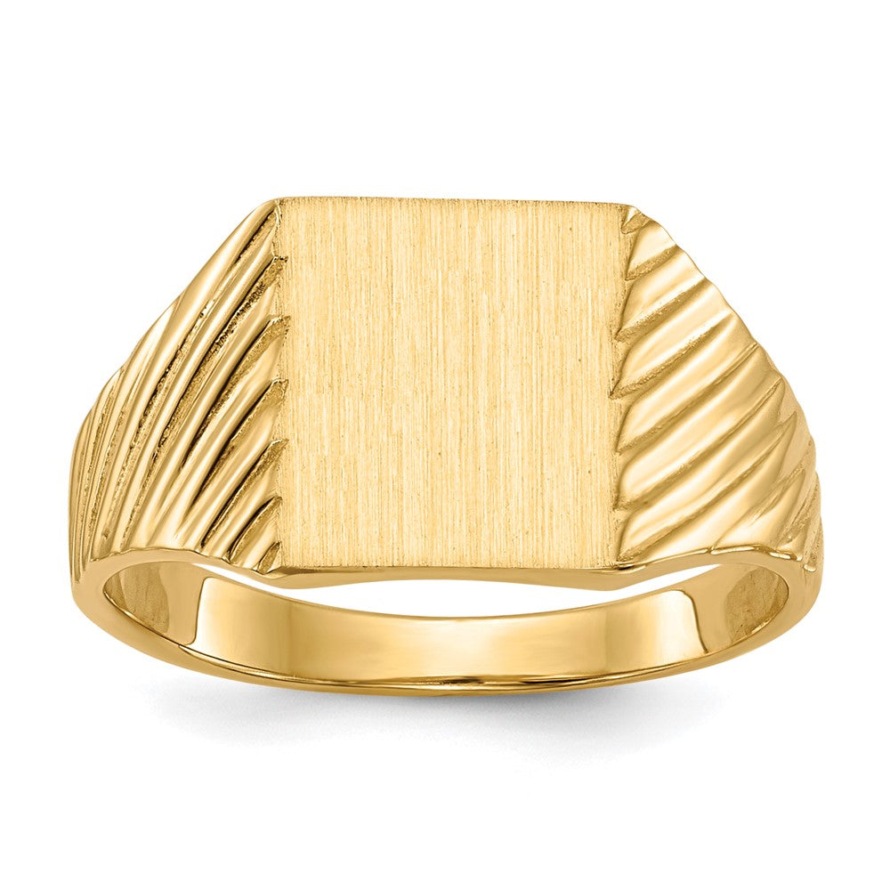 14k 9.5x8.0mm Closed Back Signet Ring