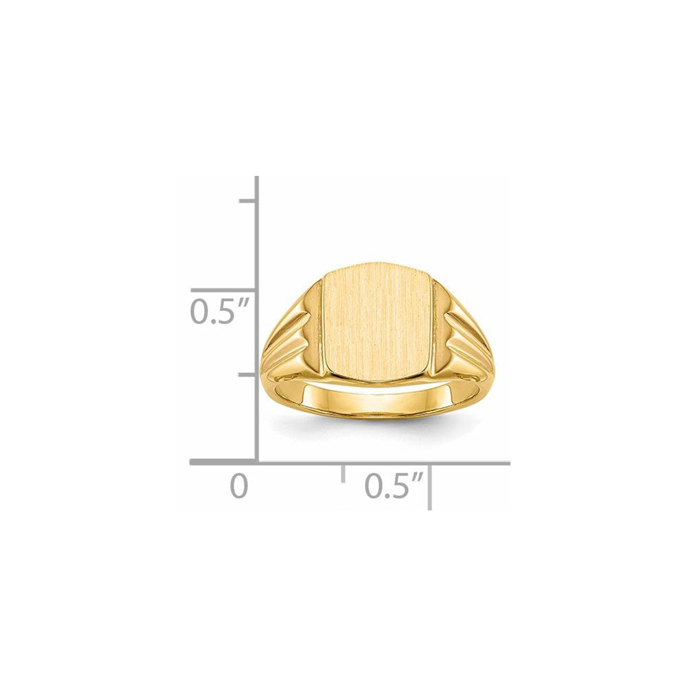 14k 8.5x10.5mm Closed Back Signet Ring