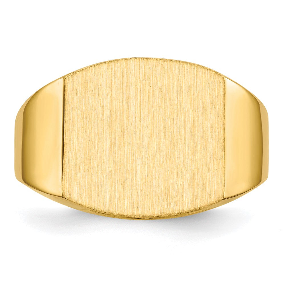 14k 13.5x14.5mm Closed Back Men's Signet Ring