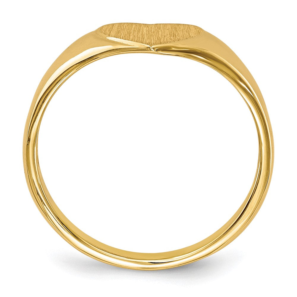 14k 7.5x8.5mm Open Back Heart Signet Ring