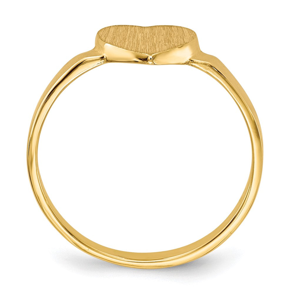 14k 6.5x7.5mm Open Back Heart Signet Ring