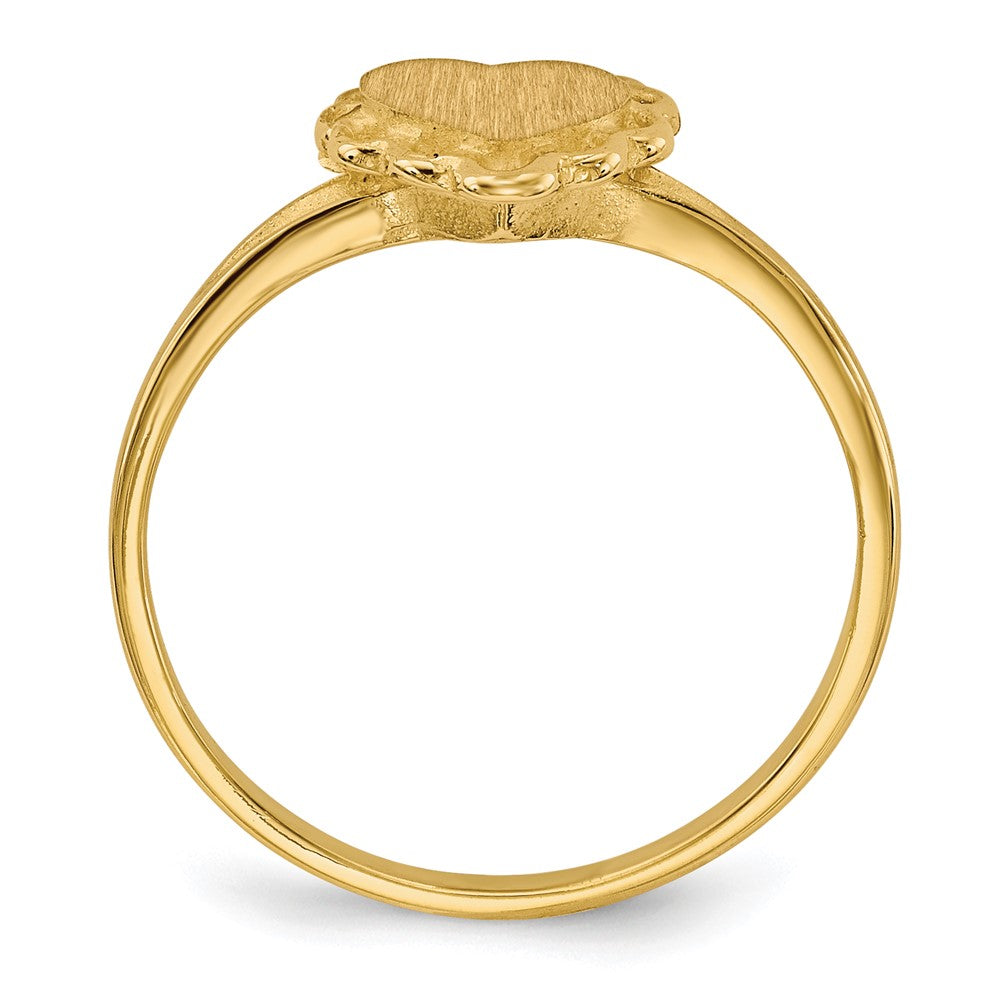 14k 6.0x6.5mm Open Back Heart Signet Ring