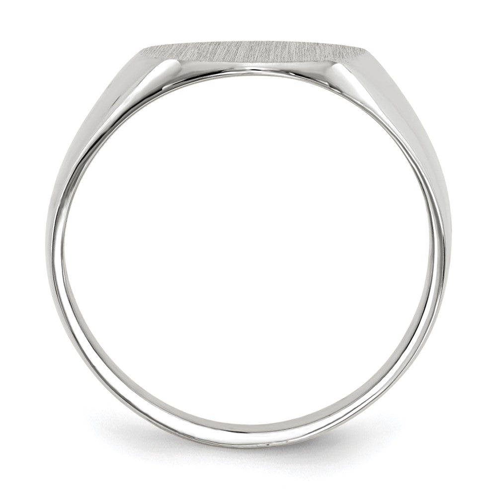 14k White Gold 12.5x12.0mm Closed Back Signet Ring