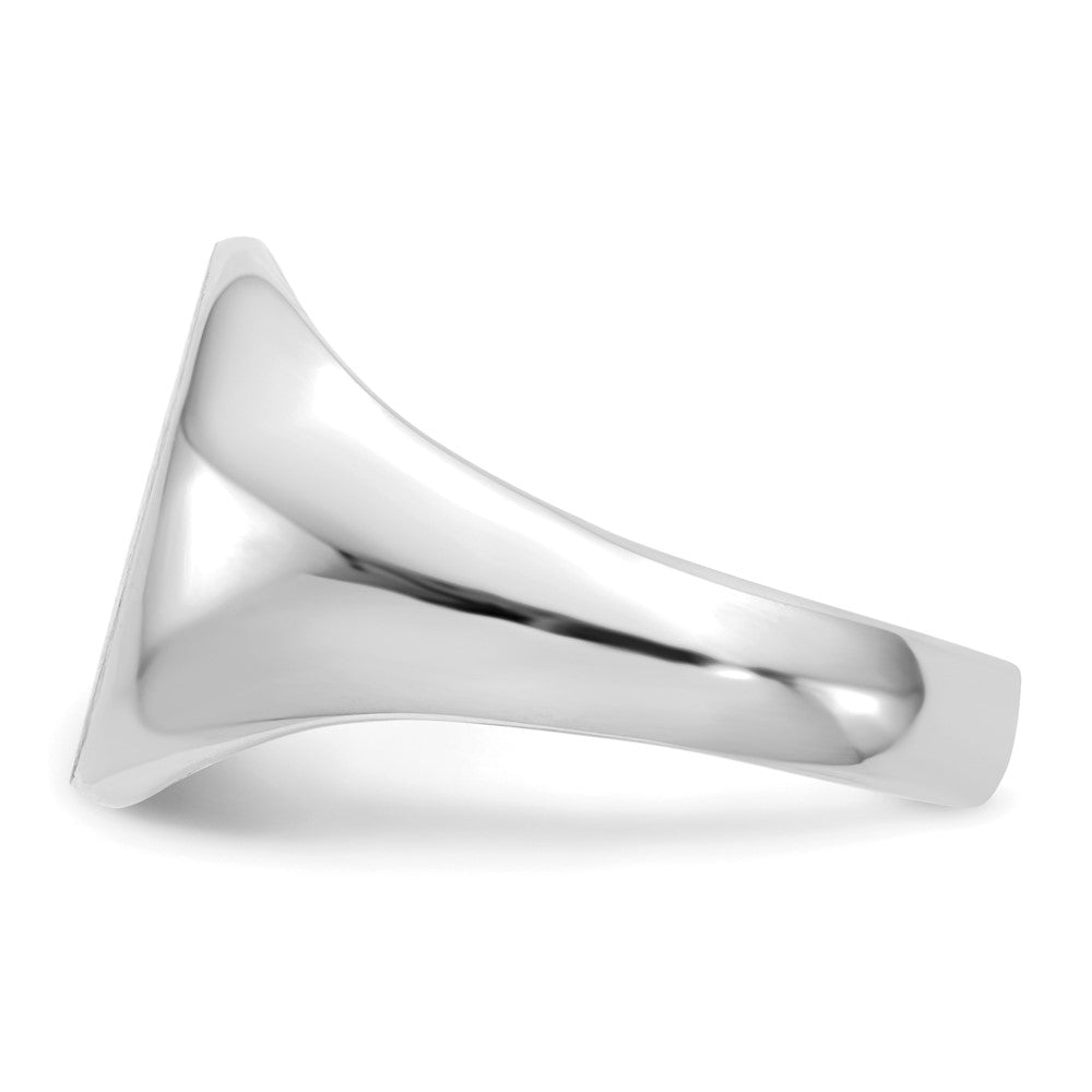 14k White Gold 13.0x11.0mm Open Back Signet Ring