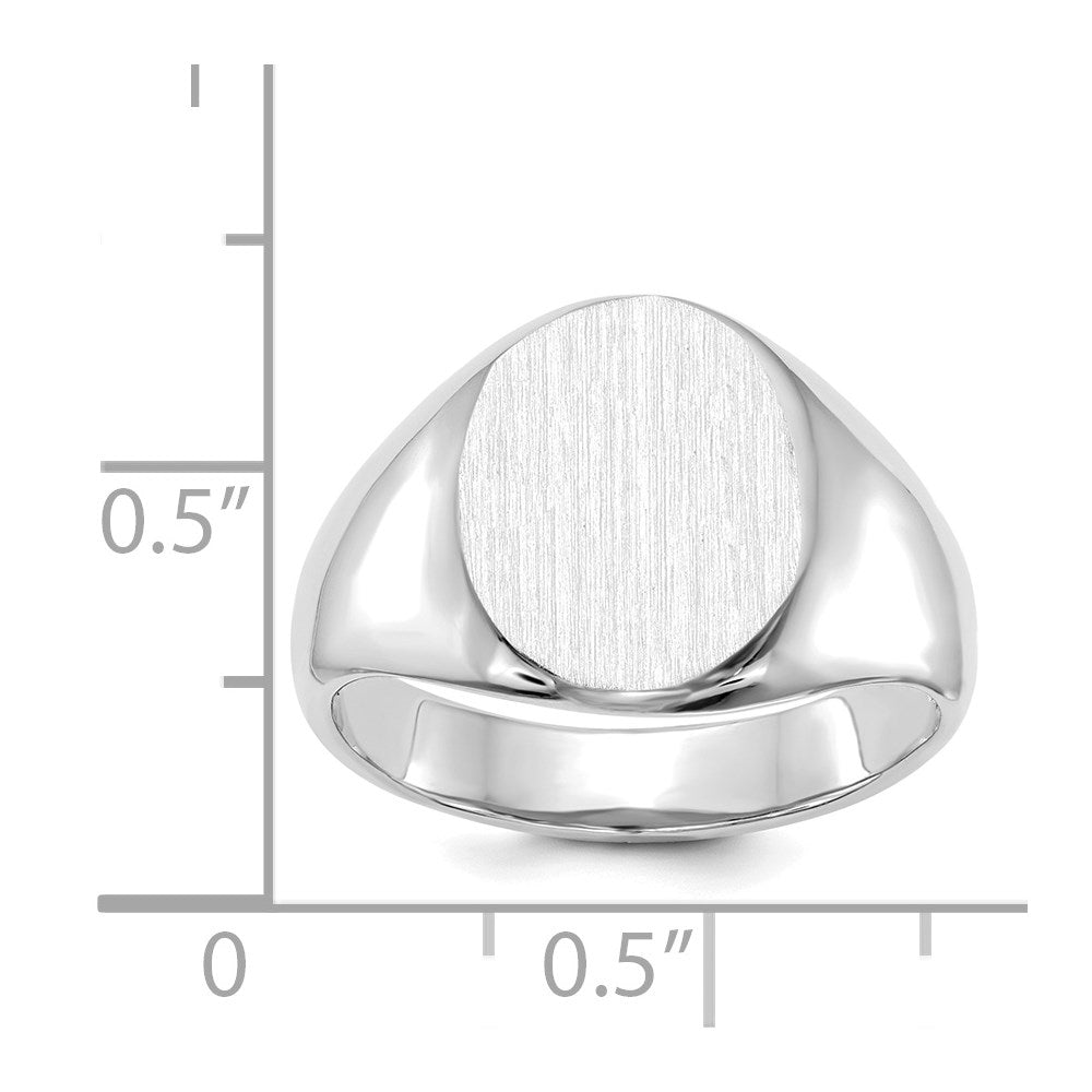 14k White Gold 13.0x11.0mm Open Back Signet Ring