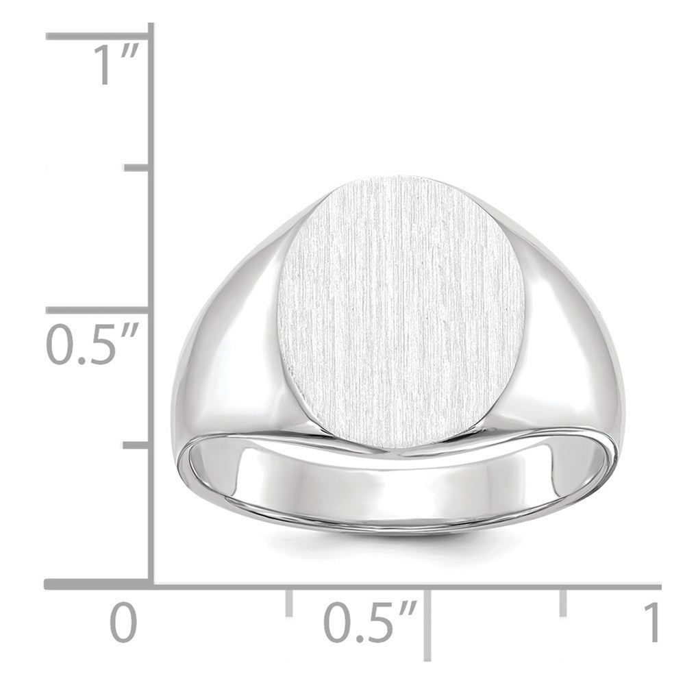 14k White Gold 13.0x15.5mm Open Back Signet Ring