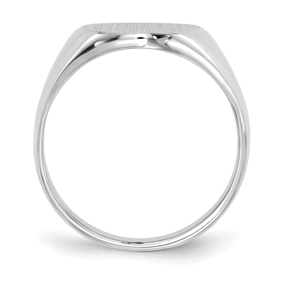 14k White Gold 17.5x14.0mm Closed Back Men's Signet Ring