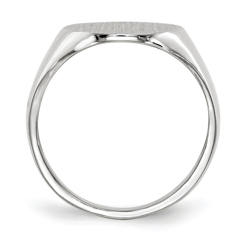 14k White Gold 18.5x15.0mm Closed Back Men's Signet Ring