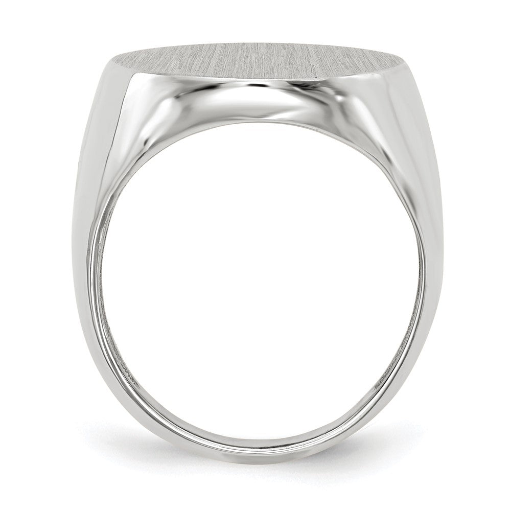 14k White Gold 20.5x17.0mm Closed Back Men's Signet Ring