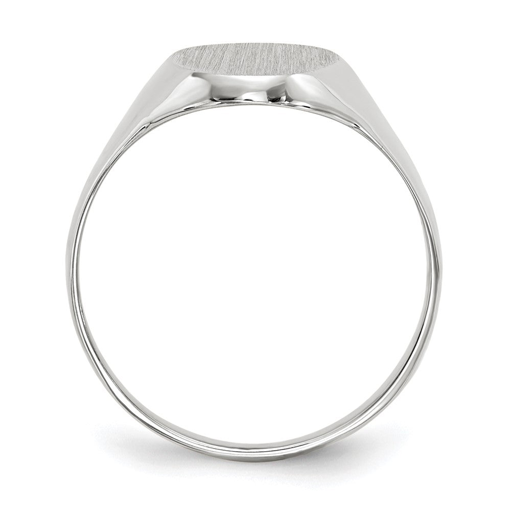 14k White Gold 14.0x9.0mm Closed Back Signet Ring