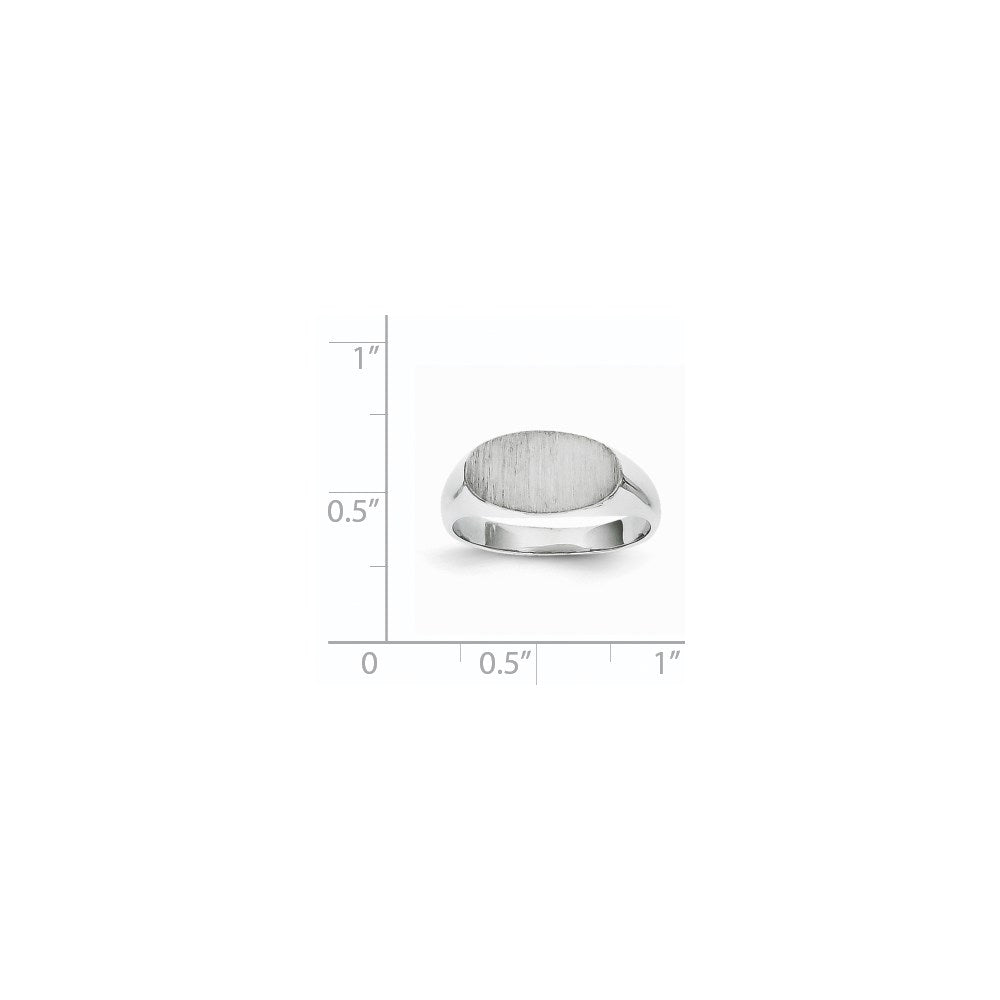 14k White Gold 7.5x13.5mm Closed Back Signet Ring