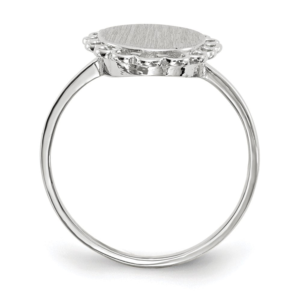 14k White Gold 9.0x8.5mm Open Back Signet Ring