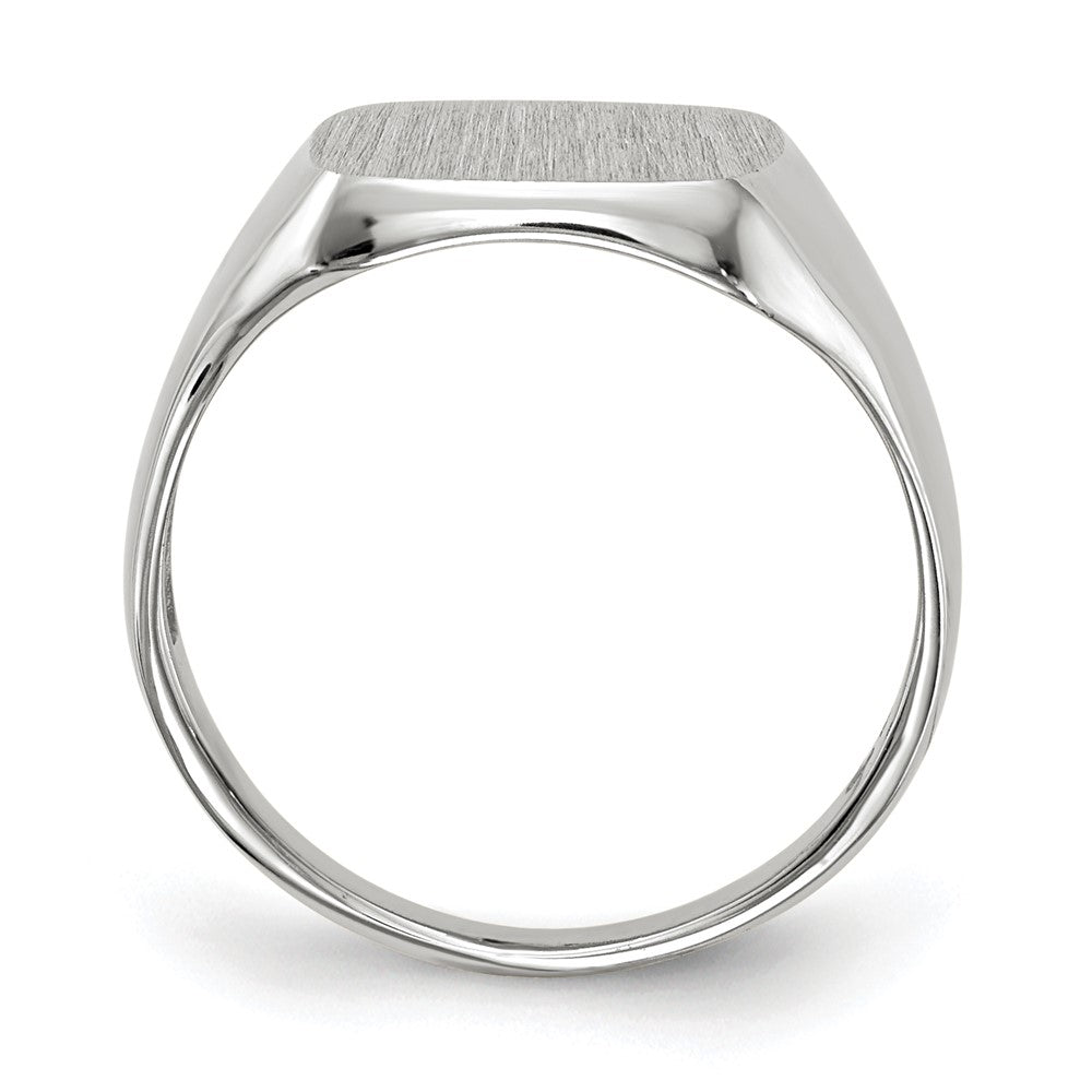 14k White Gold 11.0x10.5mm Open Back Signet Ring