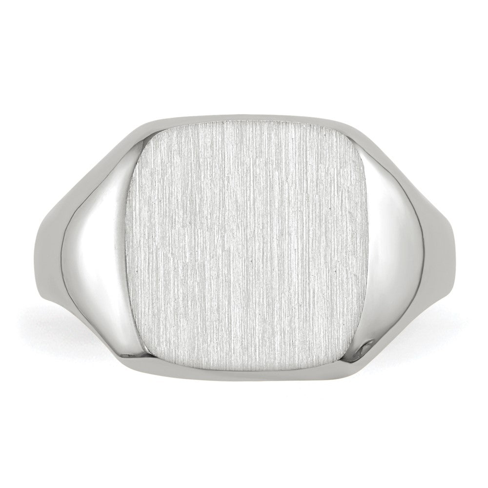 14k White Gold 11.0x10.5mm Open Back Signet Ring