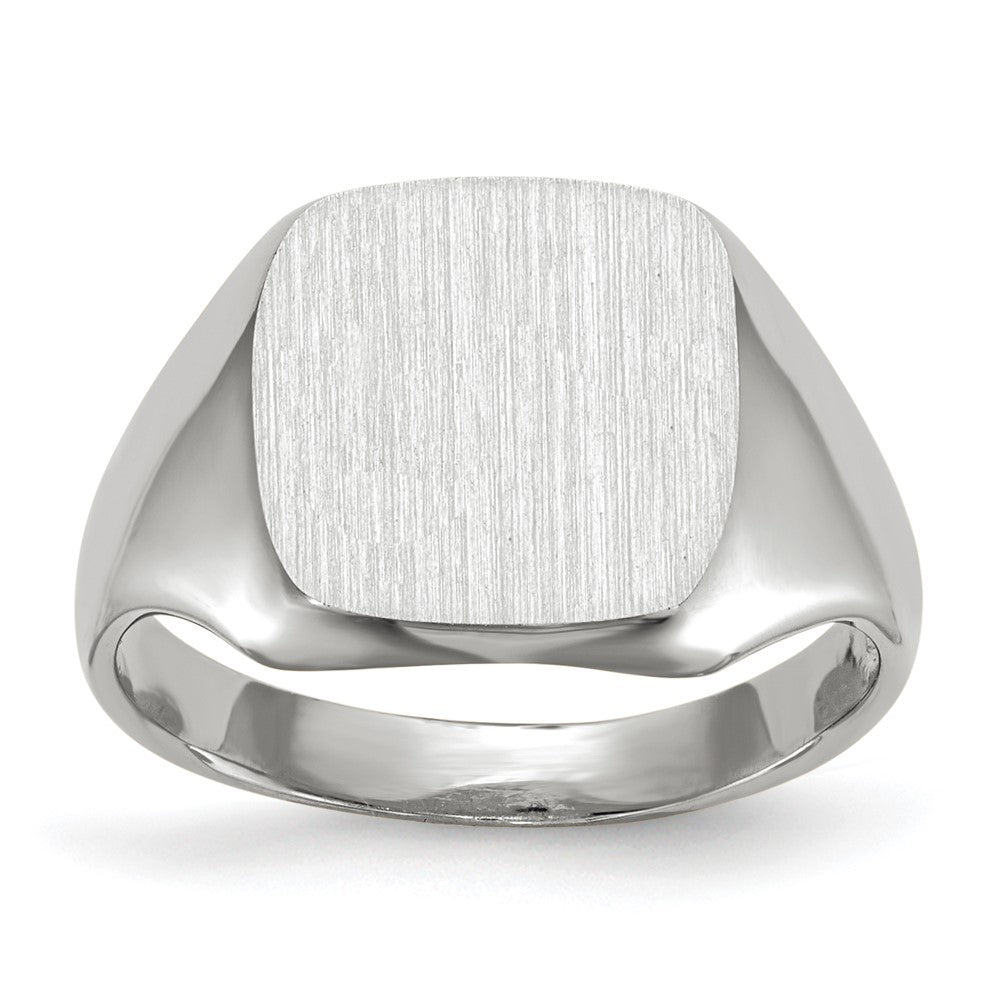 14k White Gold 11.0x10.5mm Open Back Signet Ring