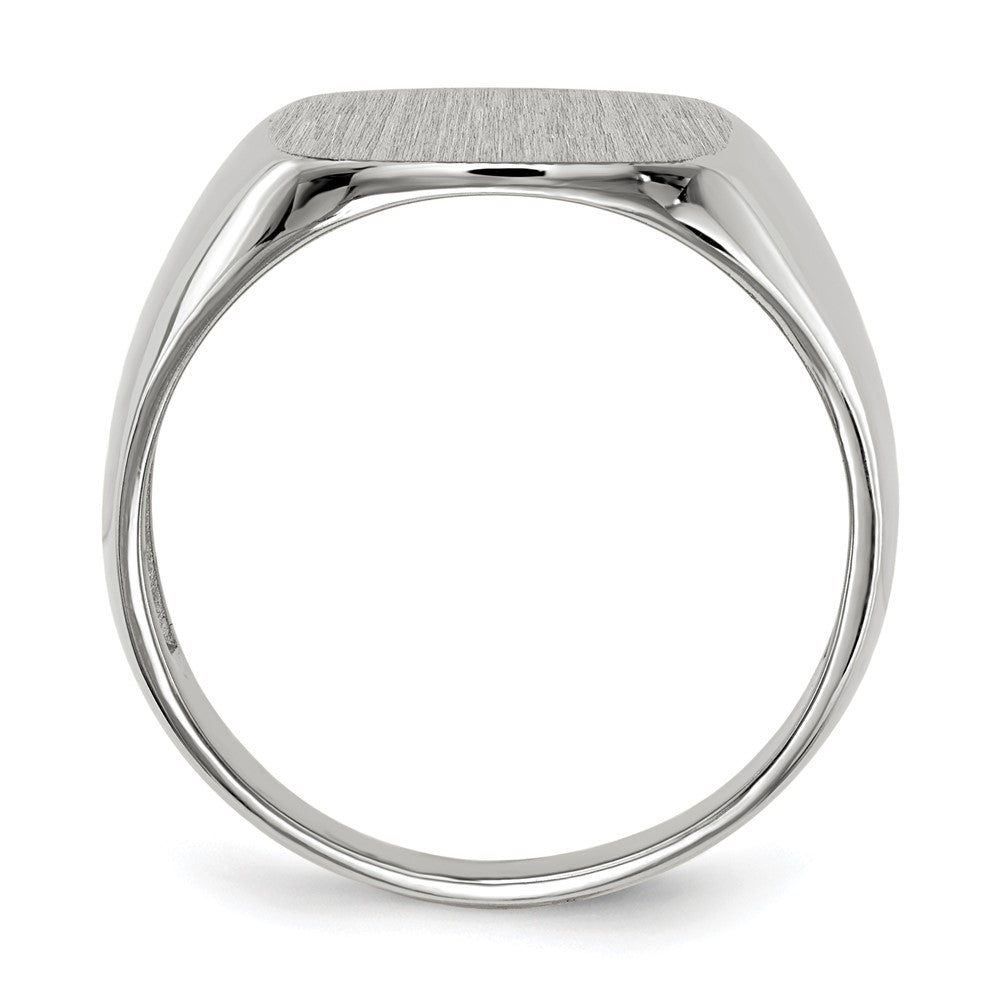 14k White Gold  13.5mm x14.5mm Open Back Men's Signet Ring