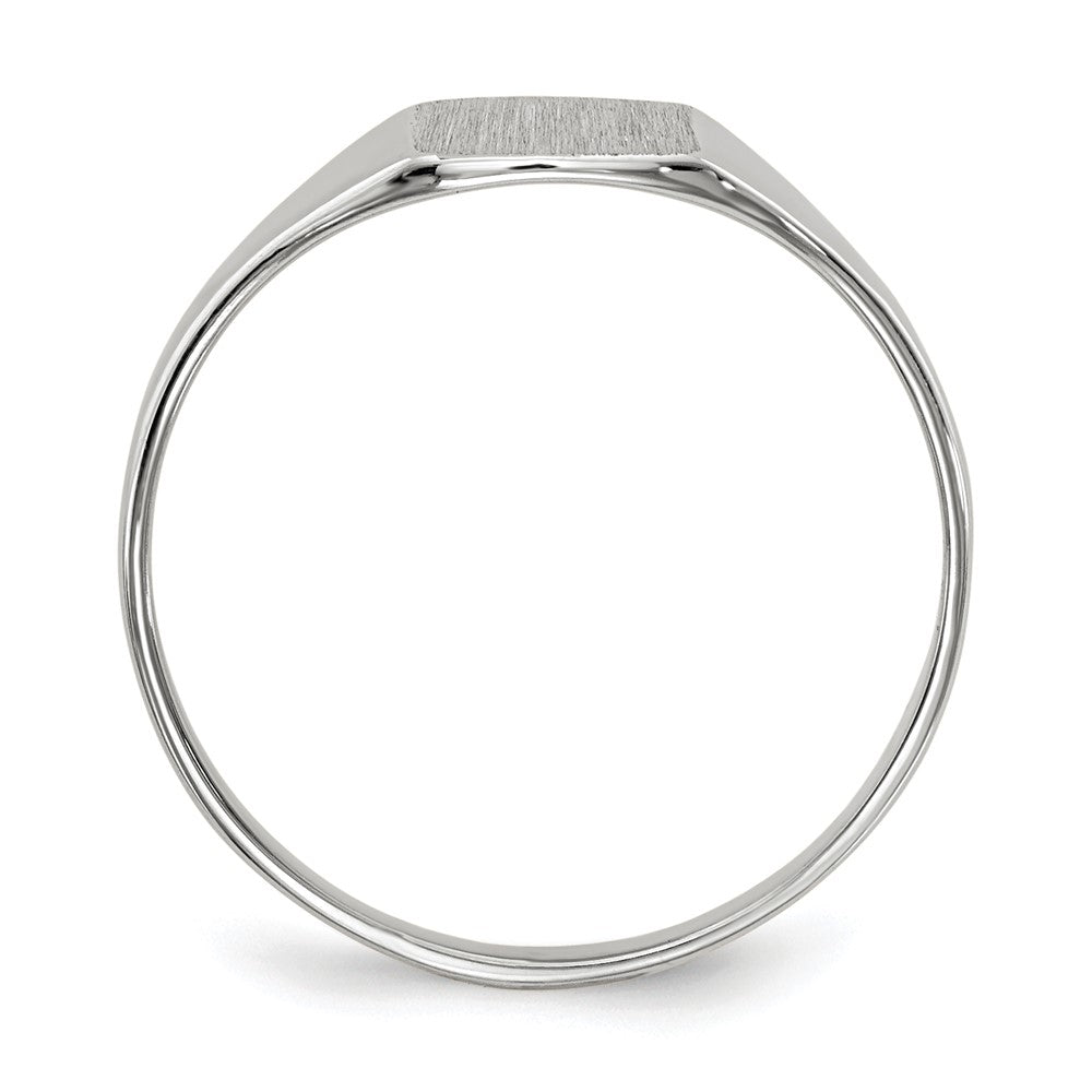 14k White Gold 7.0x8.5mm Closed Back Signet Ring