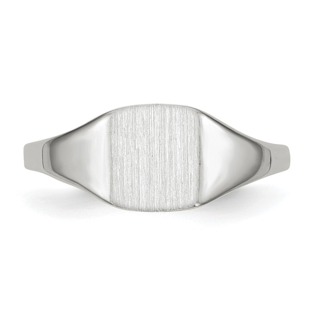 14k White Gold 7.0x8.5mm Closed Back Signet Ring