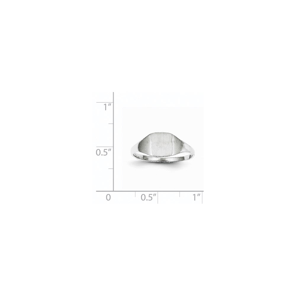 14k White Gold 7.0x8.5mm Closed Back Signet Ring