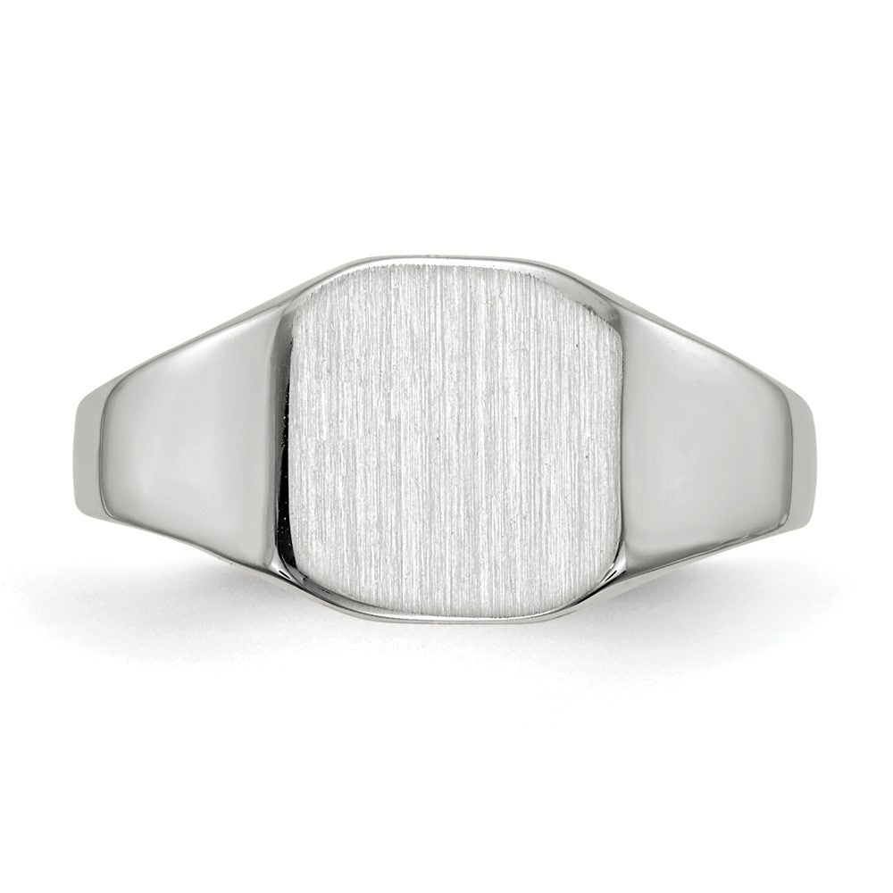 14k White Gold 8.5x8.5mm Closed Back Signet Ring