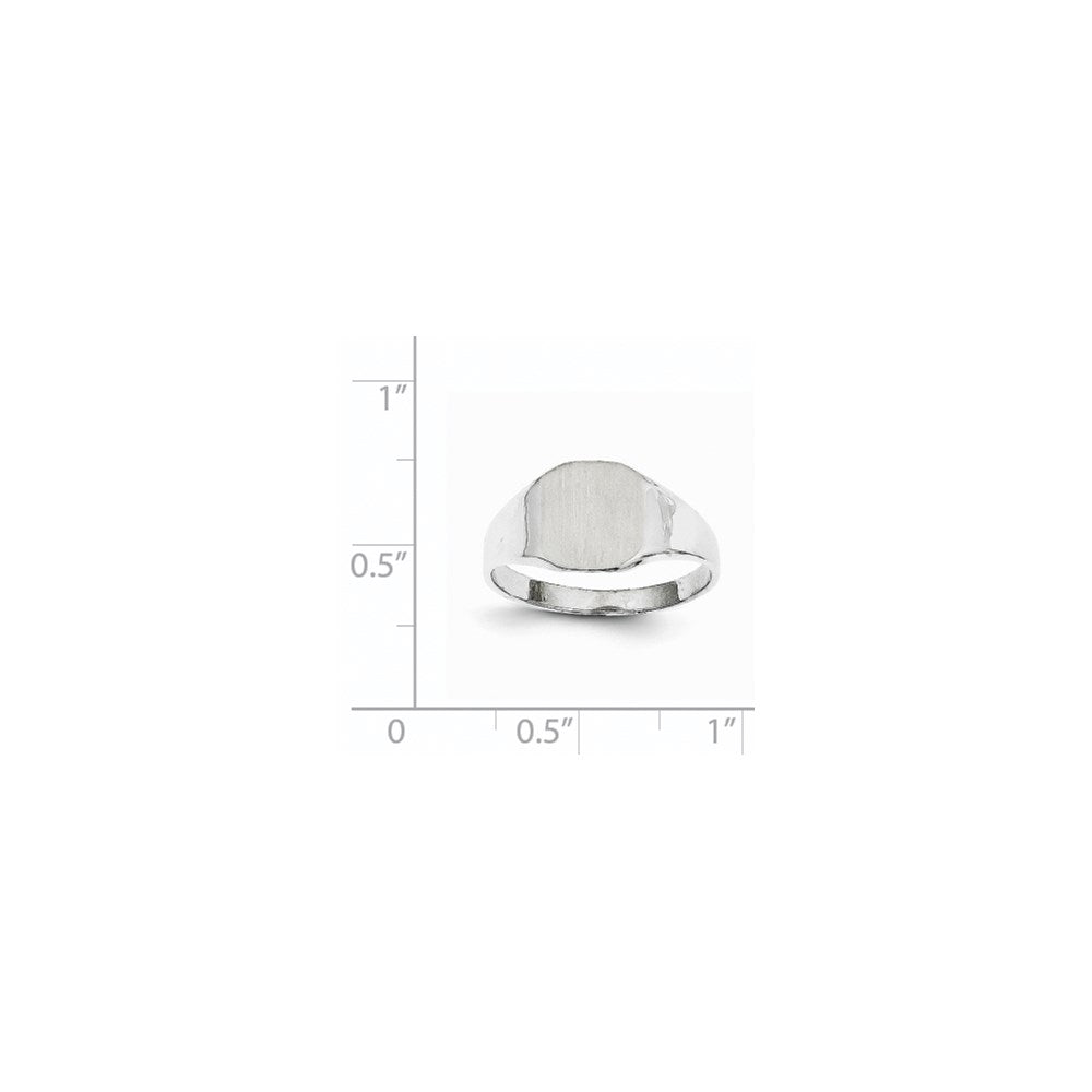 14k White Gold 8.5x8.5mm Closed Back Signet Ring