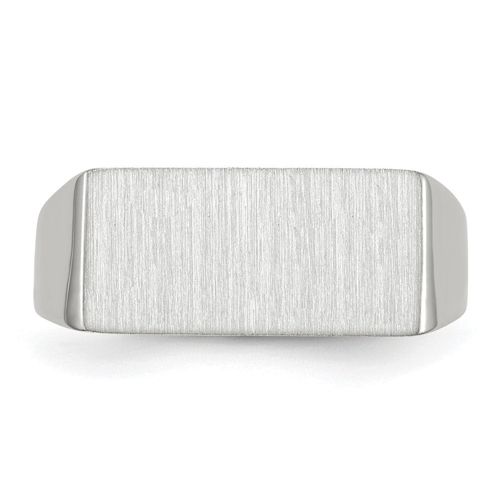 14k White Gold 8.0x16.5mm Closed Back Signet Ring