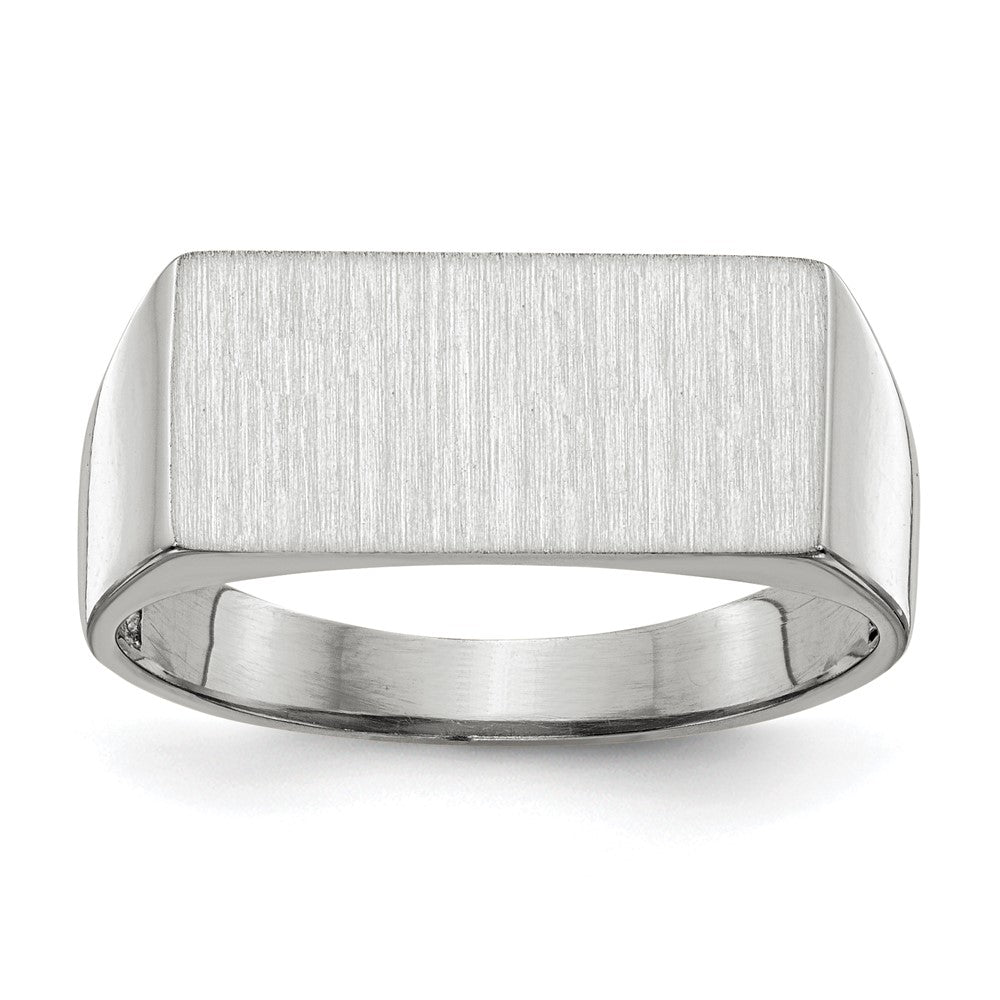 14k White Gold 8.0x16.5mm Closed Back Signet Ring