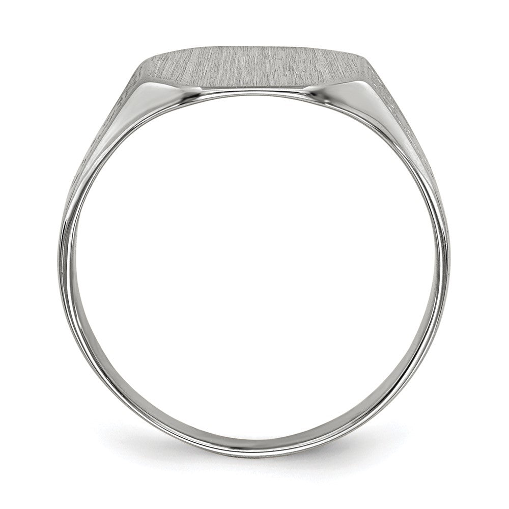 14k White Gold 9.0x10.5mm Closed Back Signet Ring