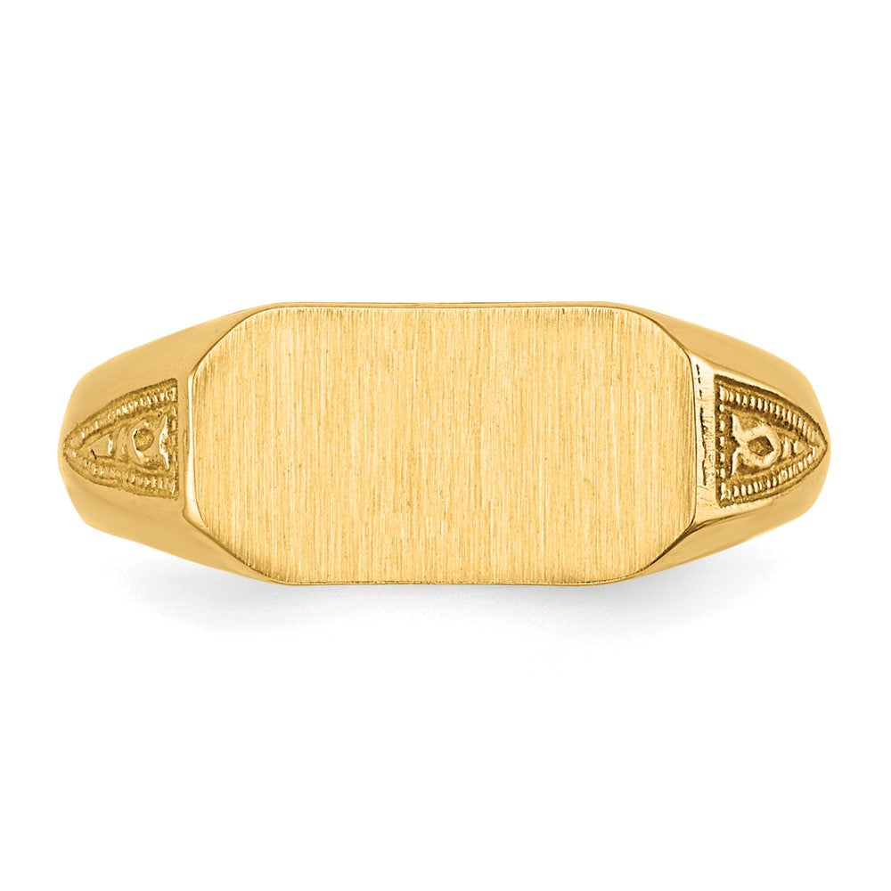 14k 10.0x5.5mm Closed Back Signet Ring