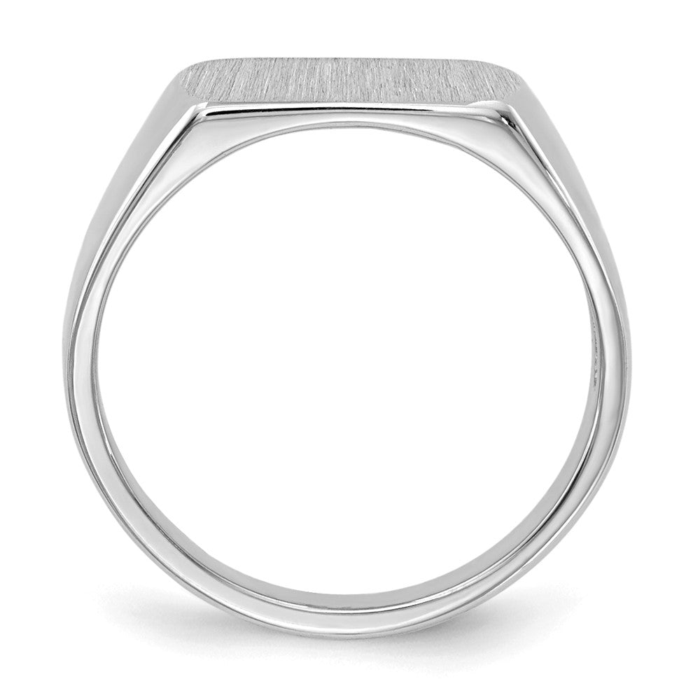 14k White Gold  10mmx6mm Open Back Signet Ring