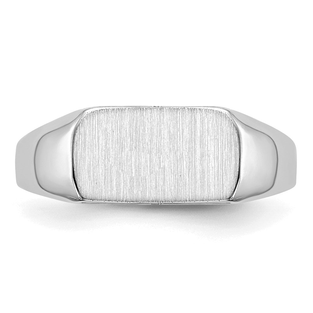 14k White Gold  10mmx6mm Open Back Signet Ring