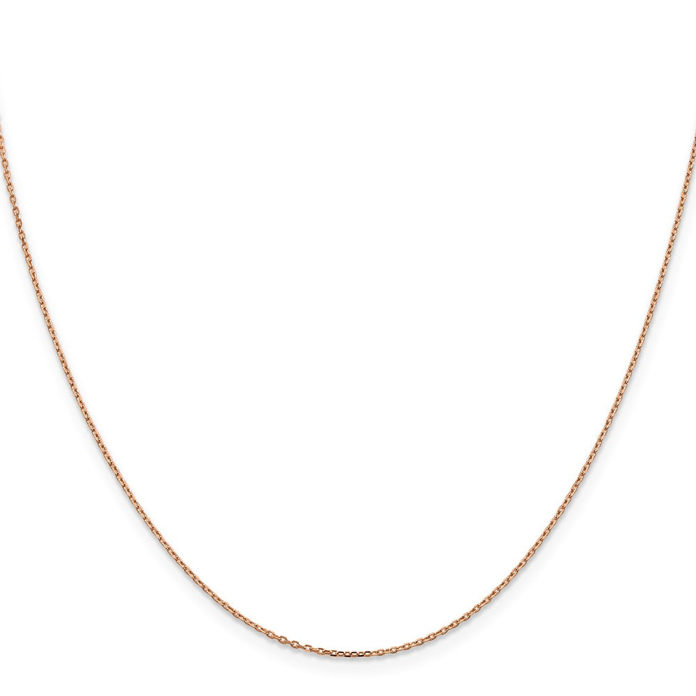 14K Rose Gold 20 inch 1.10mm Diamond-cut Cable with Lobster Clasp Chain