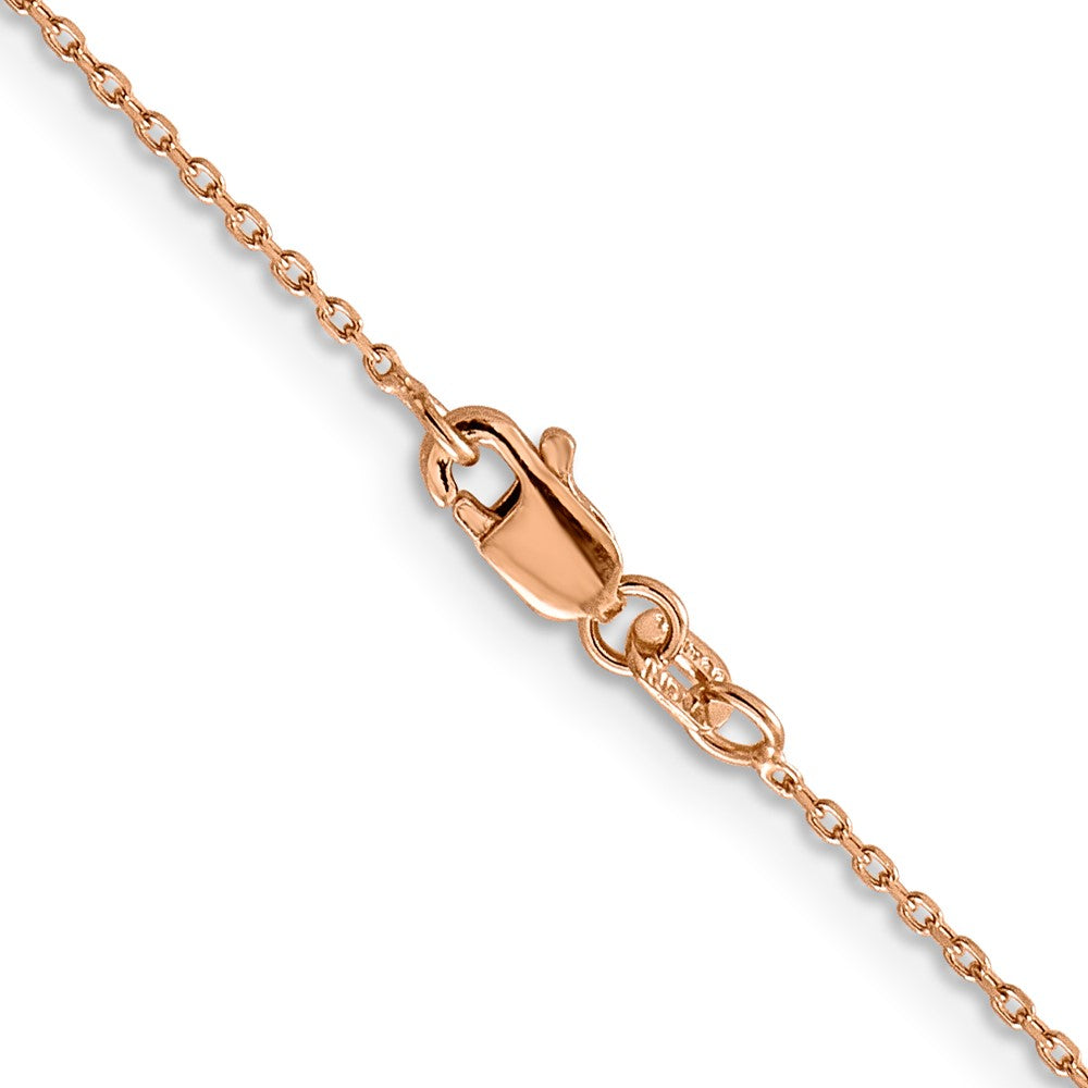 14K Rose Gold 20 inch 1.10mm Diamond-cut Cable with Lobster Clasp Chain