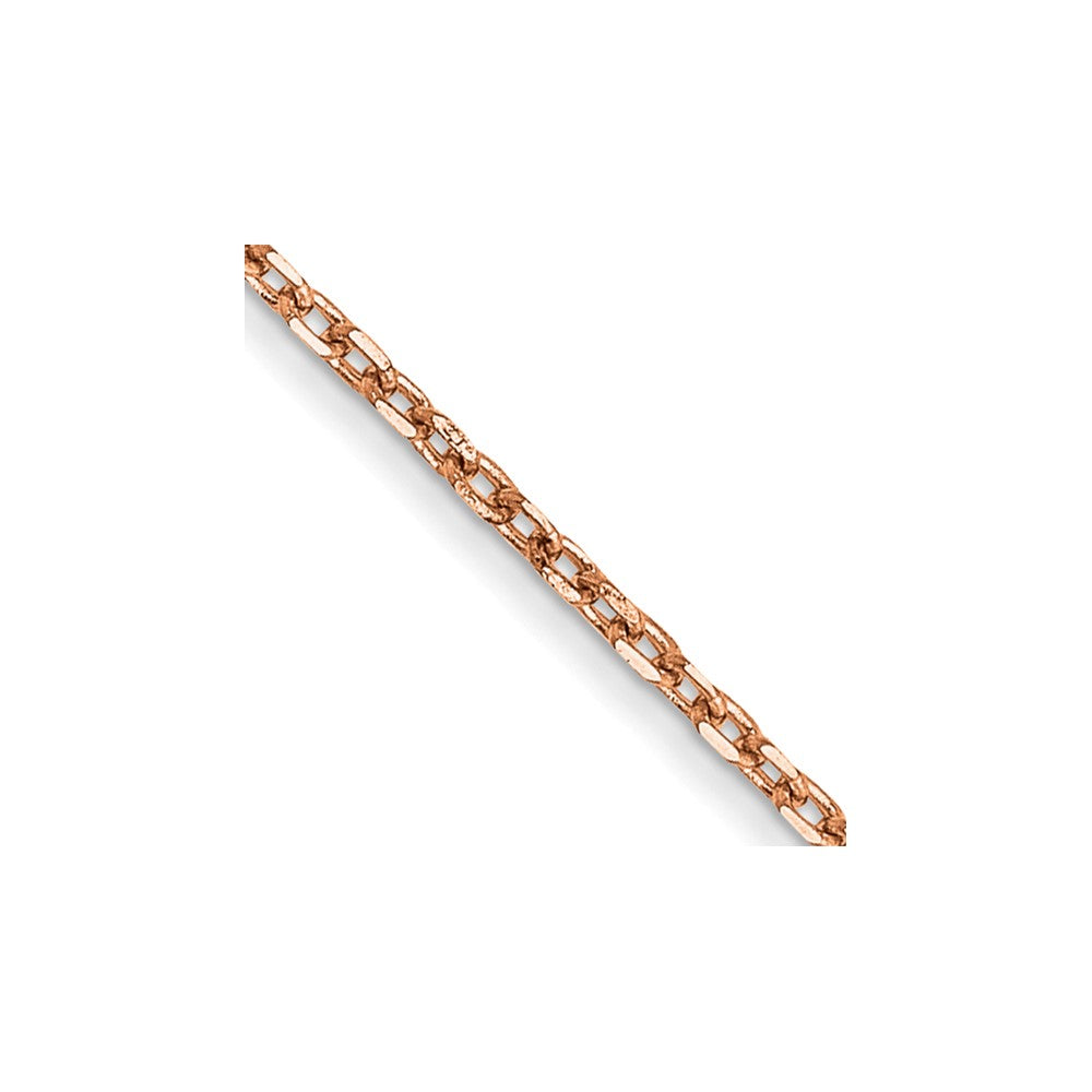 14K Rose Gold 20 inch 1.10mm Diamond-cut Cable with Lobster Clasp Chain