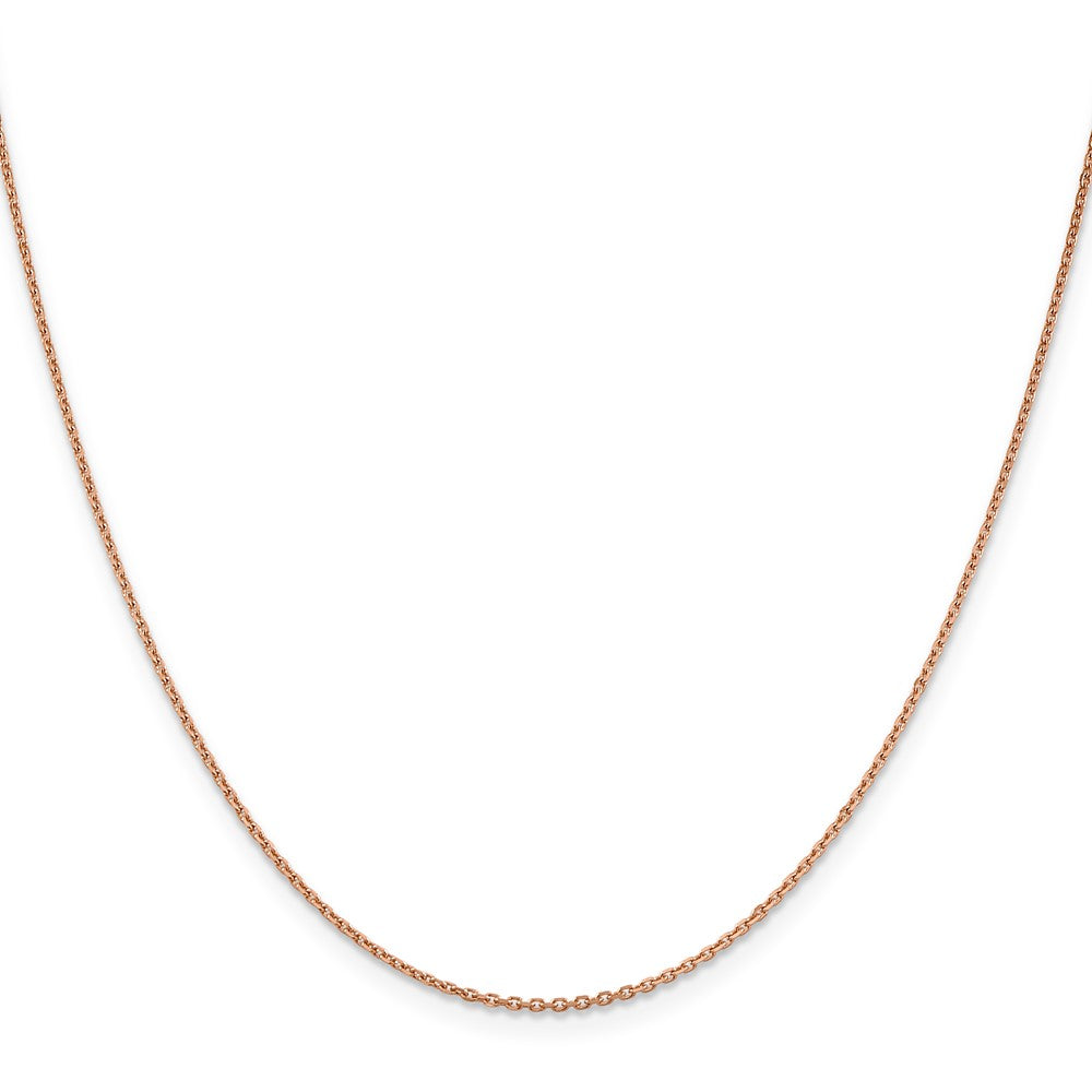 14K Rose Gold 24 inch 1.4mm Diamond-cut Cable with Lobster Clasp Chain