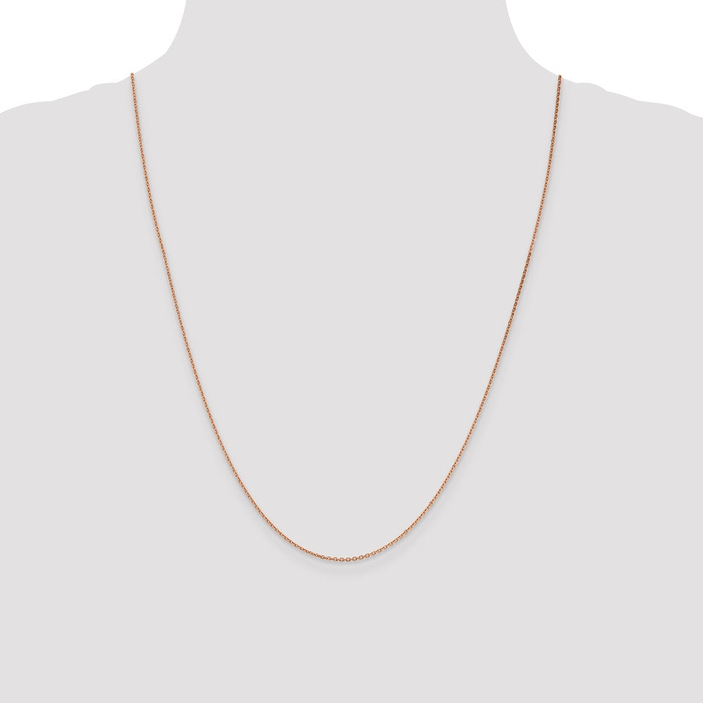 14K Rose Gold 24 inch 1.4mm Diamond-cut Cable with Lobster Clasp Chain