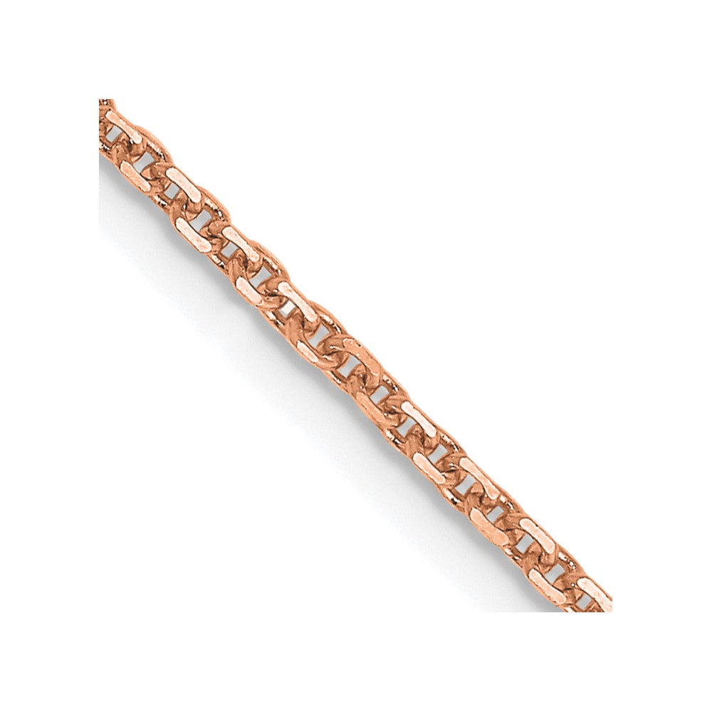 14K Rose Gold 24 inch 1.4mm Diamond-cut Cable with Lobster Clasp Chain