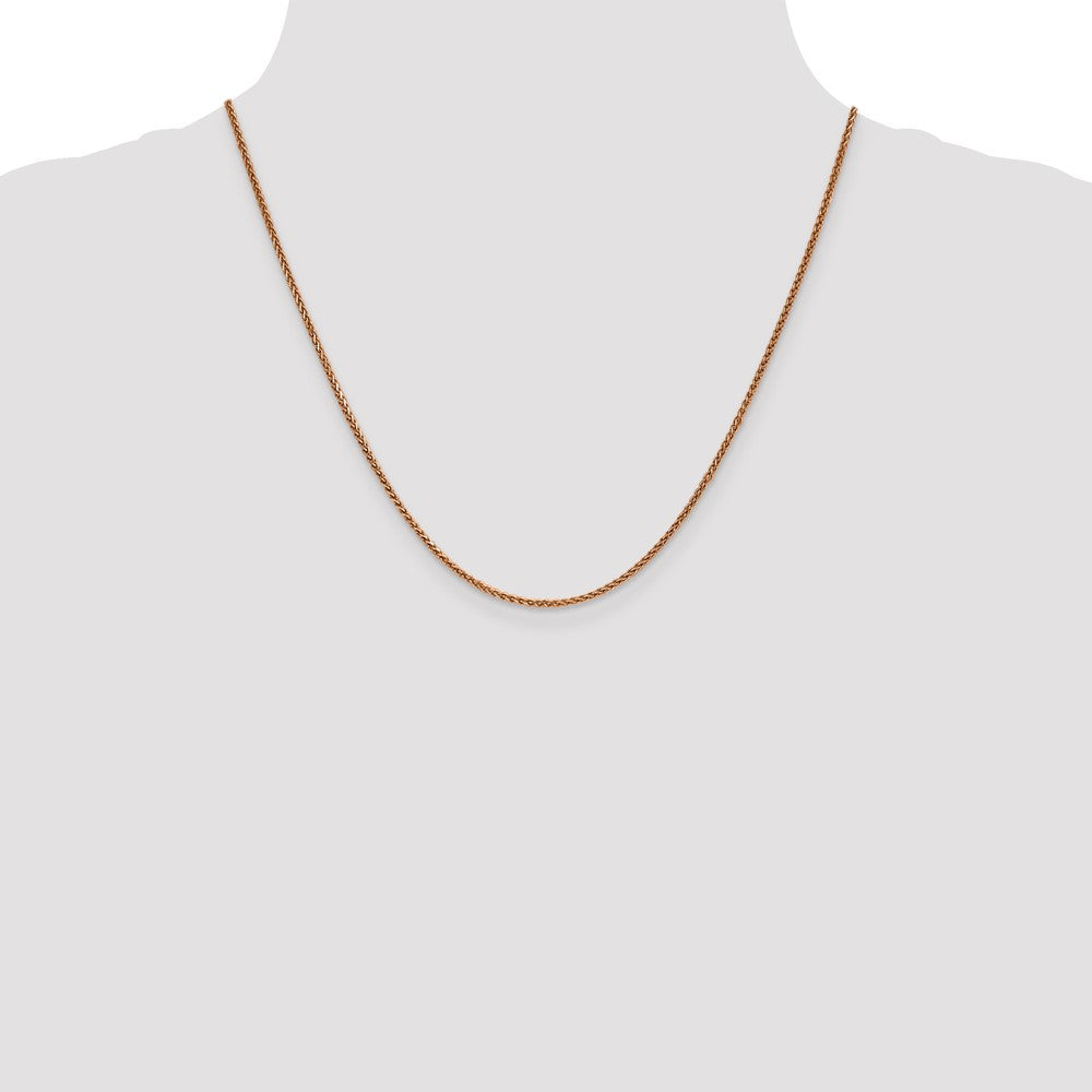 14K Rose Gold 20 inch 1.7mm Diamond-cut Spiga with Lobster Clasp Chain