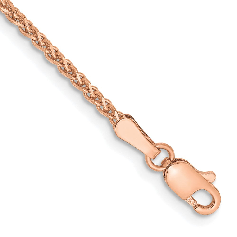 14K Rose Gold 7 inch 1.7mm Diamond-cut Spiga with Lobster Clasp Bracelet