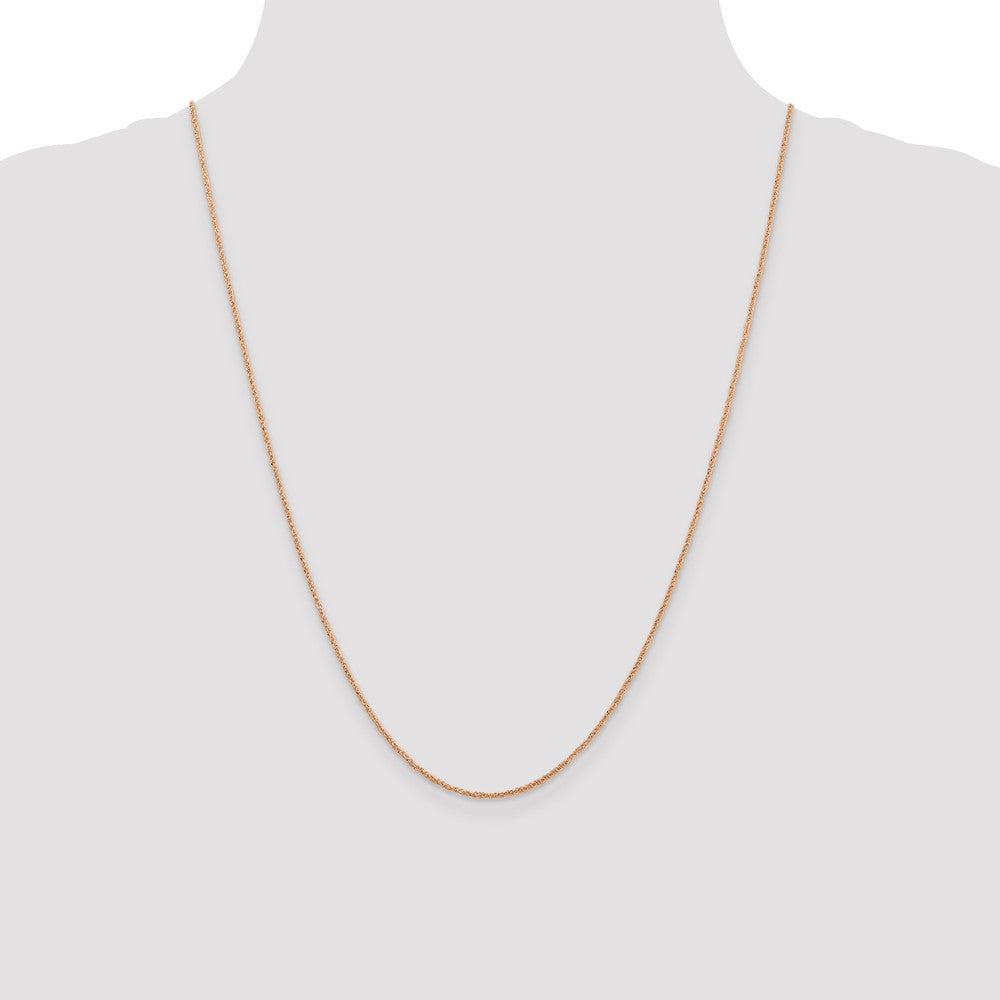 14K Rose Gold 24 inch 1.10mm Ropa with Spring Ring Clasp Chain