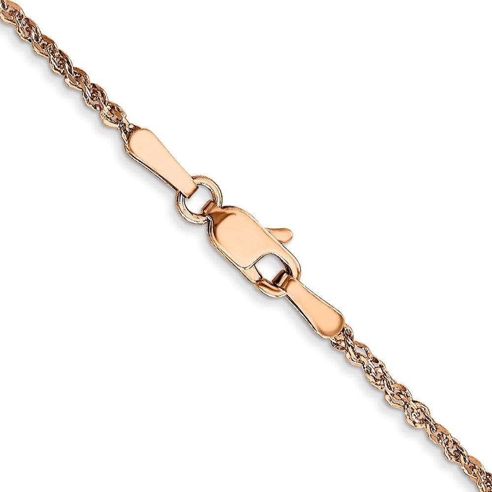 14K Rose Gold 24 inch  1.7mm Ropa with Lobster Clasp Chain