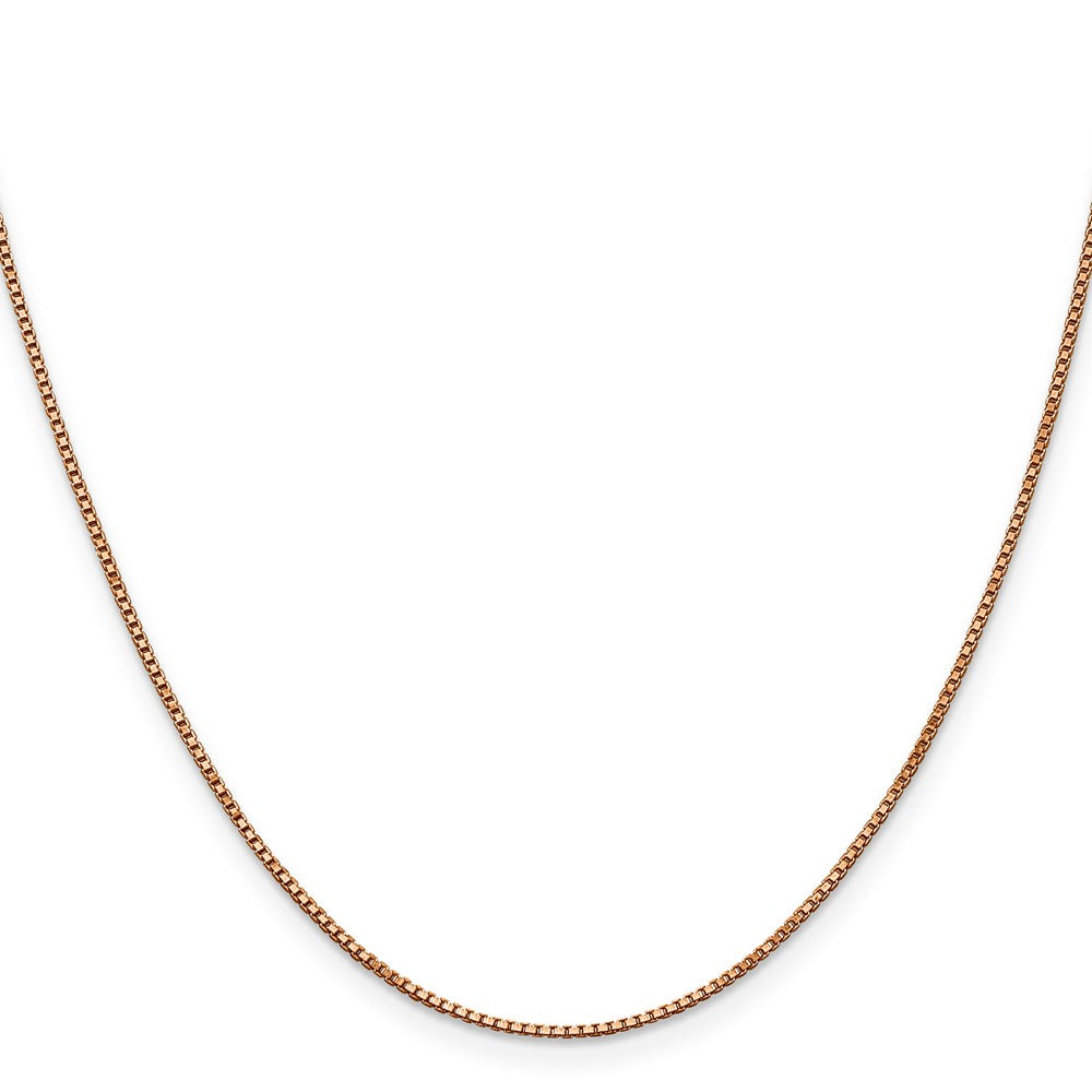 14K Rose Gold 20 inch 1mm Box Link with Lobster Clasp Chain