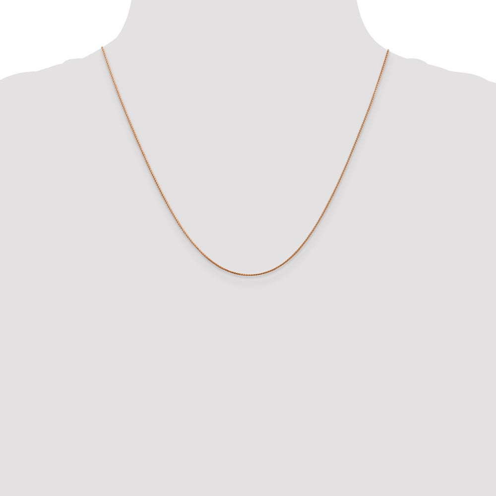 14K Rose Gold 20 inch .85mm Diamond-cut Spiga with Lobster Clasp Chain