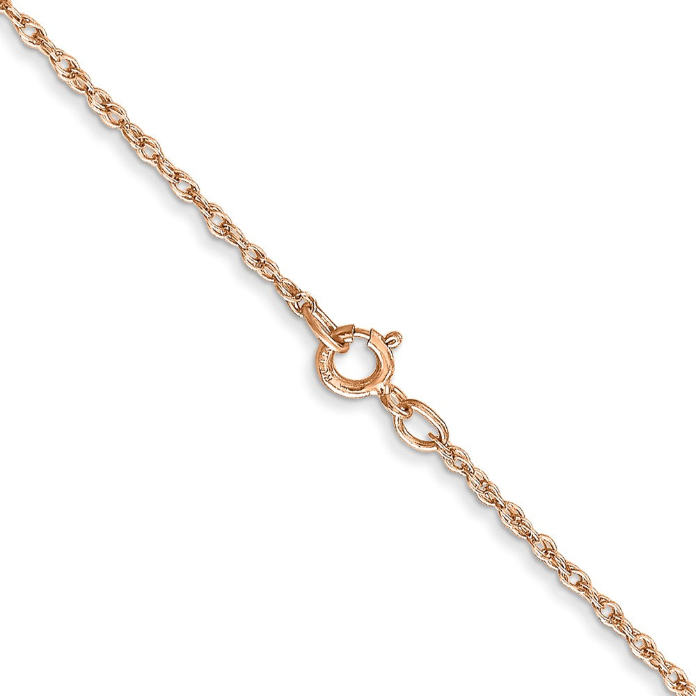 14K Rose Gold 24 inch .8mm Baby Rope with Spring Ring Clasp Chain