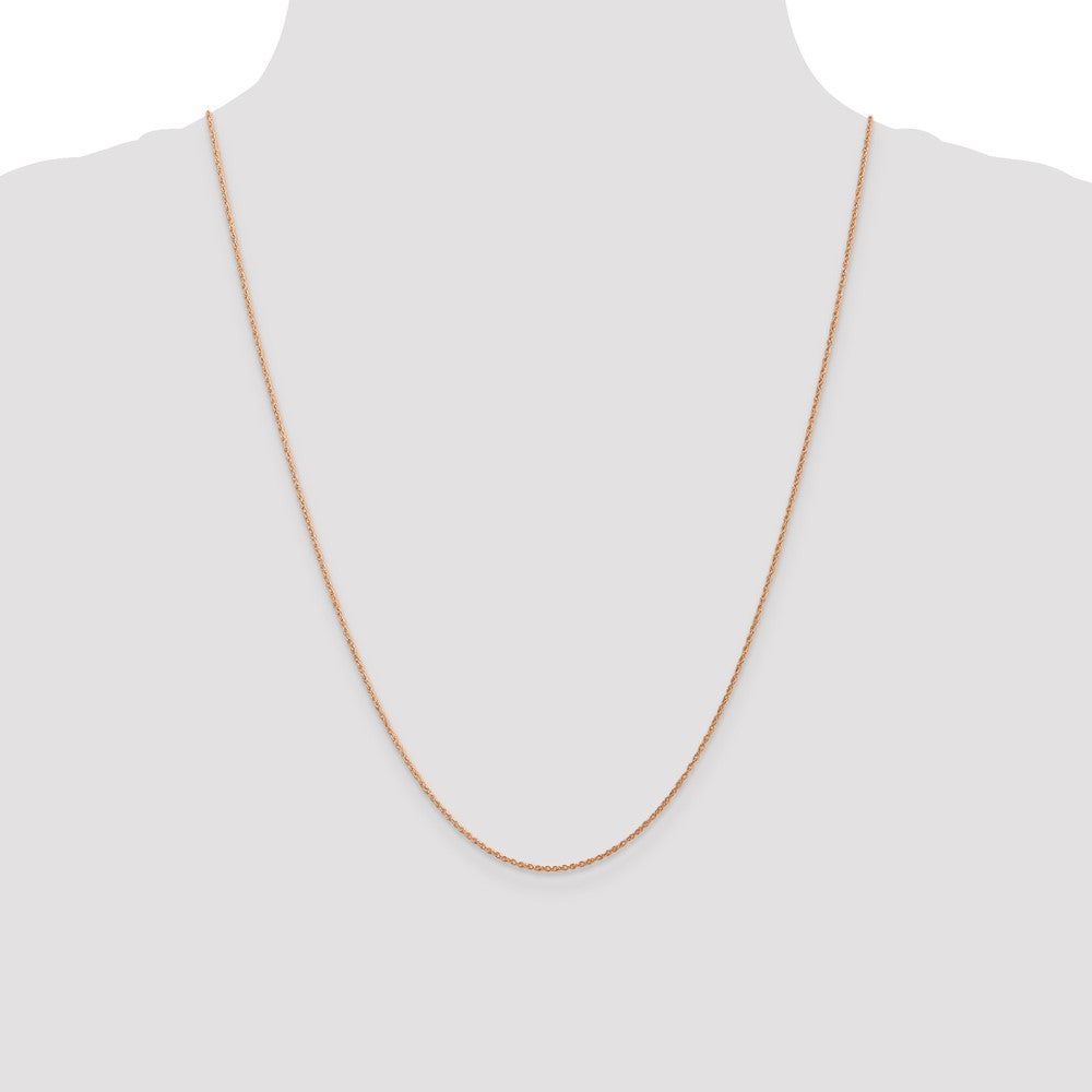 14K Rose Gold 24 inch .8mm Baby Rope with Spring Ring Clasp Chain